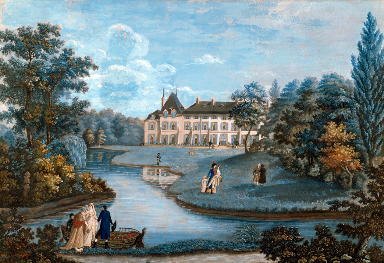 Vista de la fachada y del parque del castillo de Malmaison. Acuarela de Regina Catherine Carrey. Principios del siglo XIX. Malmaison. Musee Du Chateau - Vista de la fachada y del parque del castillo de Malmaison. Acuarela de Regina Catherine Carey. Princip de Regina Catherine Carey