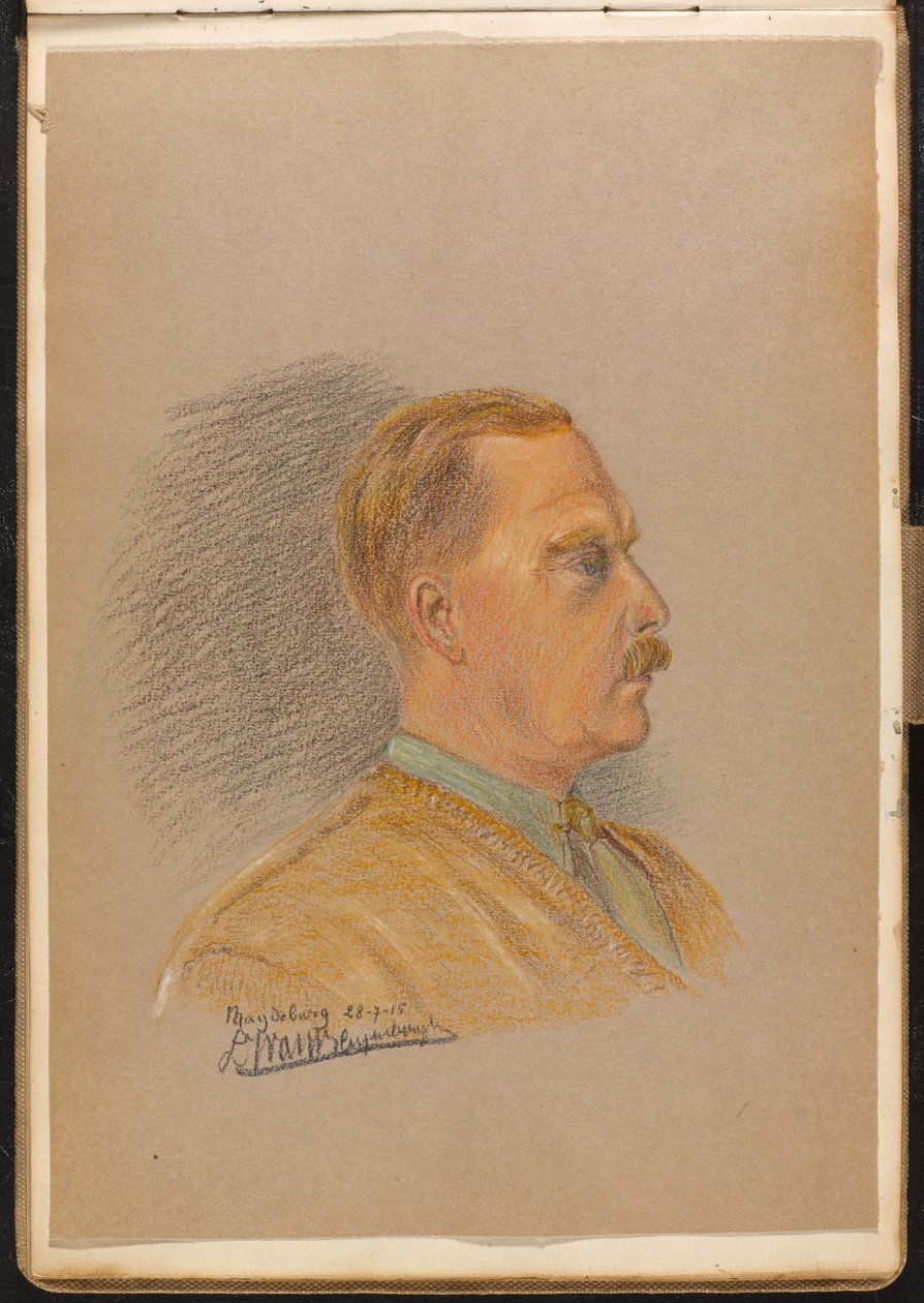 Retrato de un oficial británico, julio de 1915 (dibujo) de Reginald Copleston Bond