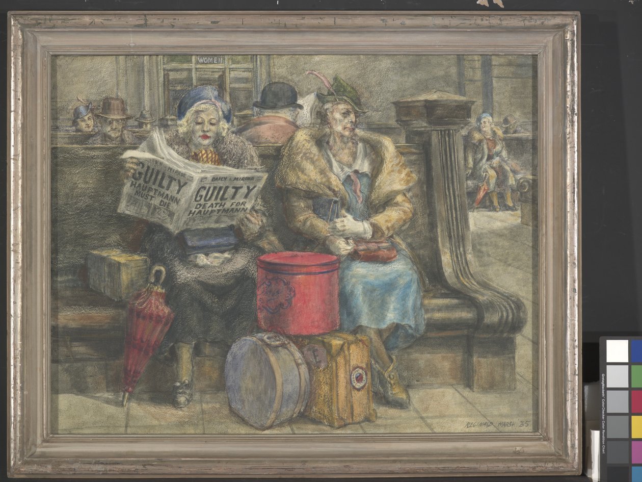 Hauptmann Must Die (temple al huevo sobre masonita) de Reginald Marsh