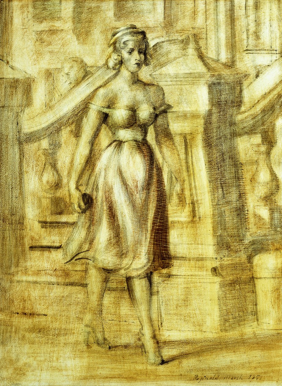 Dama paseando: Un cuadro doble de Reginald Marsh