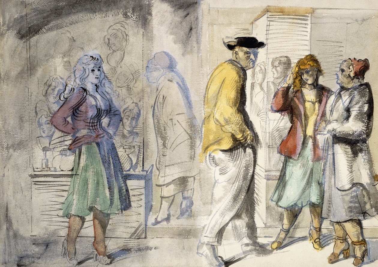 Escenas callejeras de Nueva York: Una acuarela de doble cara de Reginald Marsh