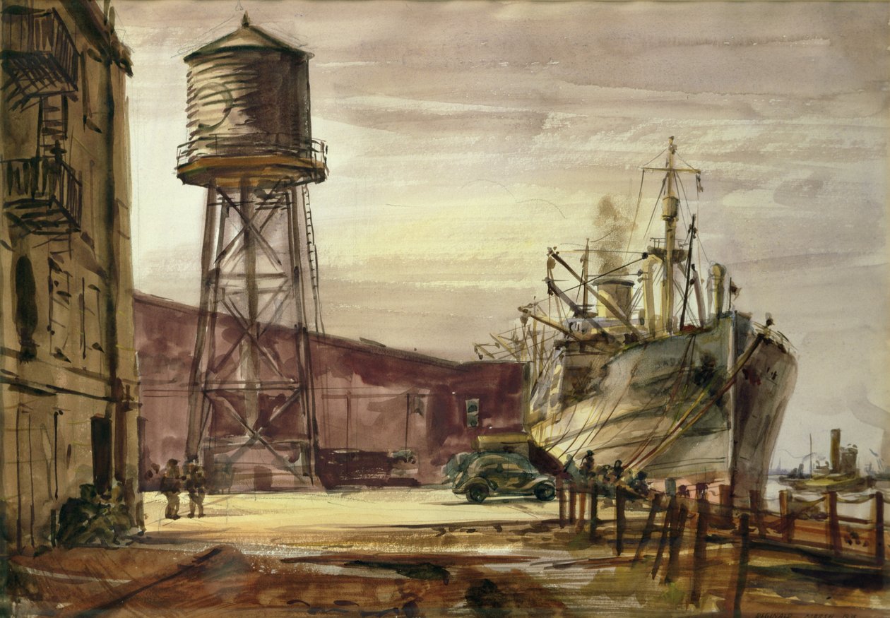 Puerto (acuarela sobre papel) de Reginald Marsh