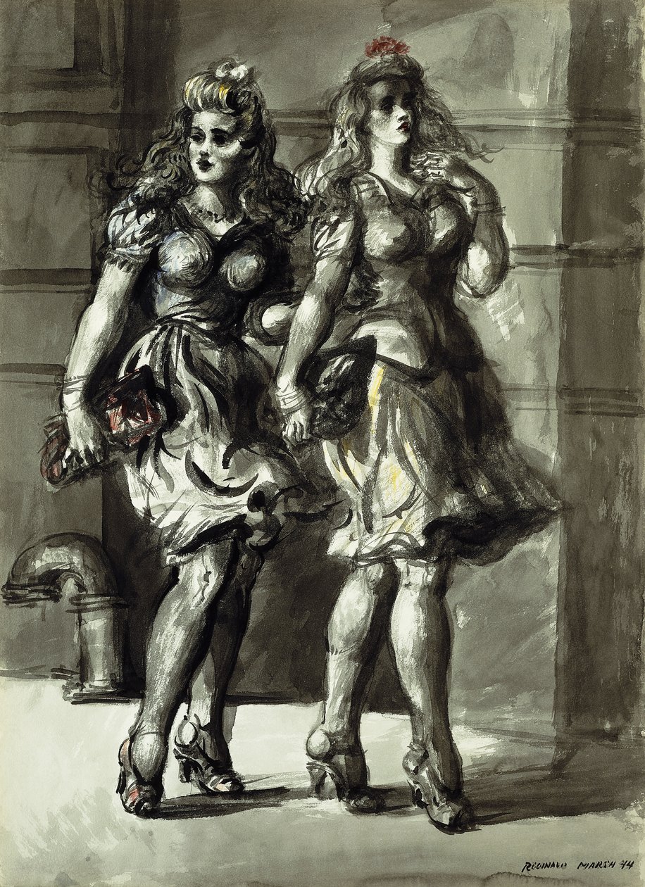 Dos jóvenes caminando de Reginald Marsh