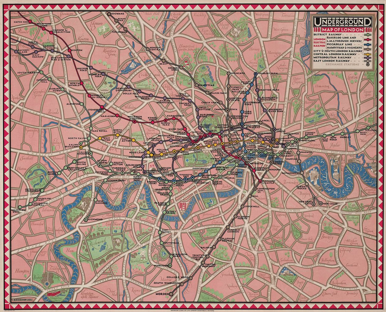 Mapa subterráneo de Londres de Reginald Percy Gossop