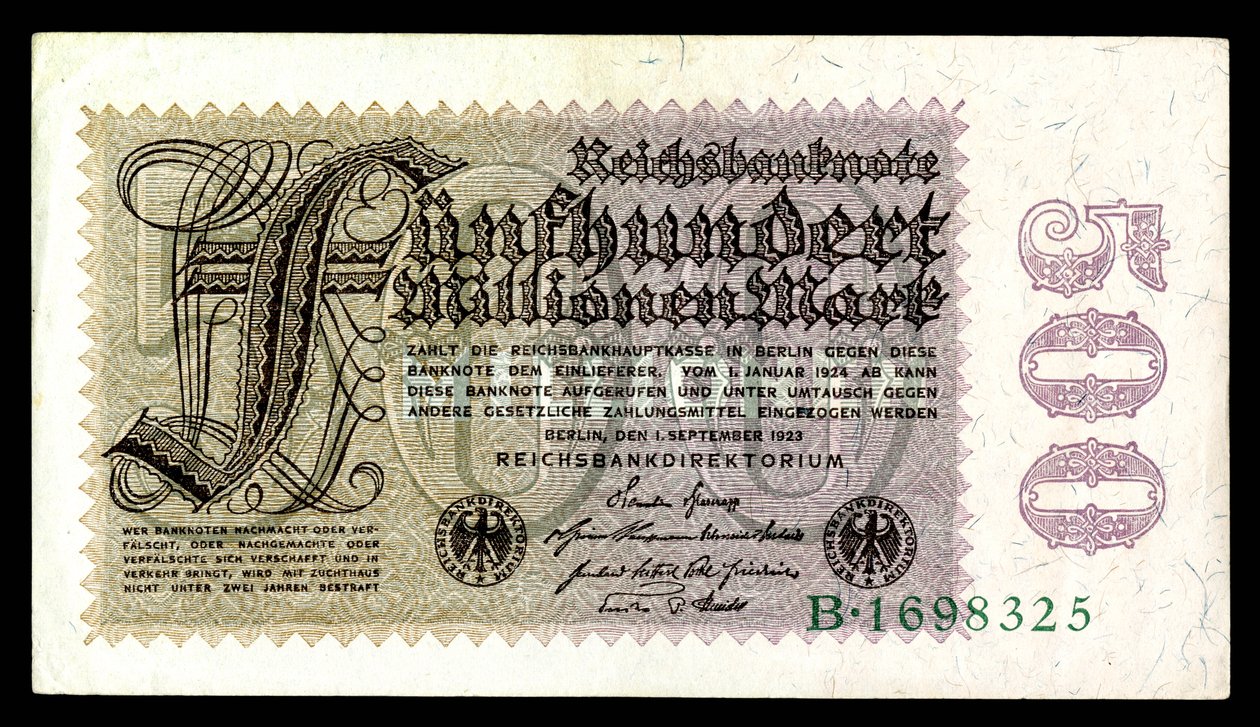 Papiermark de la República de Weimar, era de hiperinflación posterior a la Primera Guerra Mundial (1921-24) de Reichsbankdirektorium Berlin