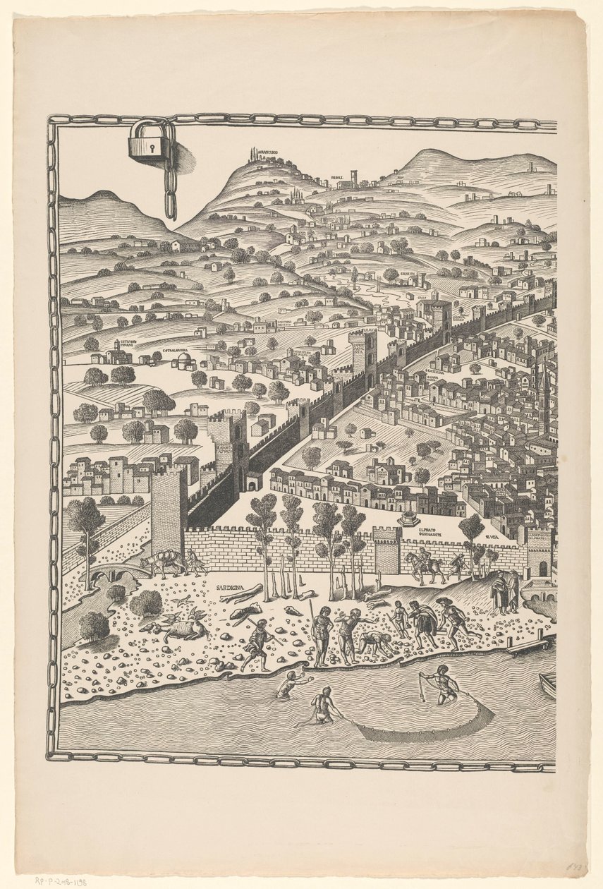 Vista de Florencia (parte izquierda) Fiorenza (título sobre objeto) de Reichsdruckerei