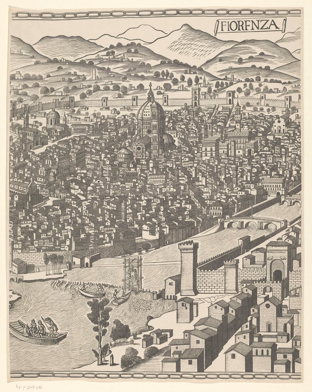 Vista de Florencia (parte media) Fiorenza (título sobre objeto) de Reichsdruckerei