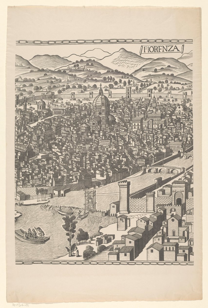Vista de Florencia (parte media) Fiorenza (título sobre objeto) de Reichsdruckerei