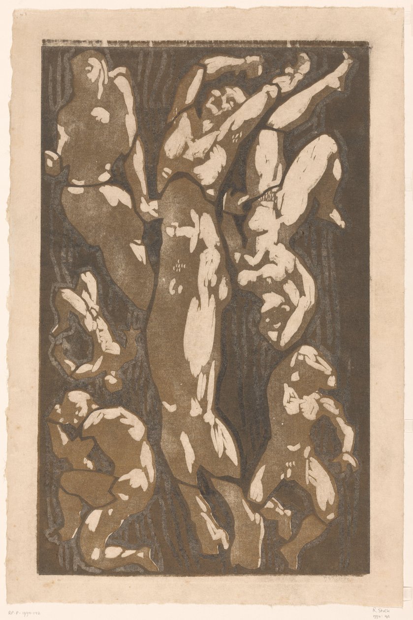 Composición con seis figuras humanas de Reijer Stolk (signed by artist)