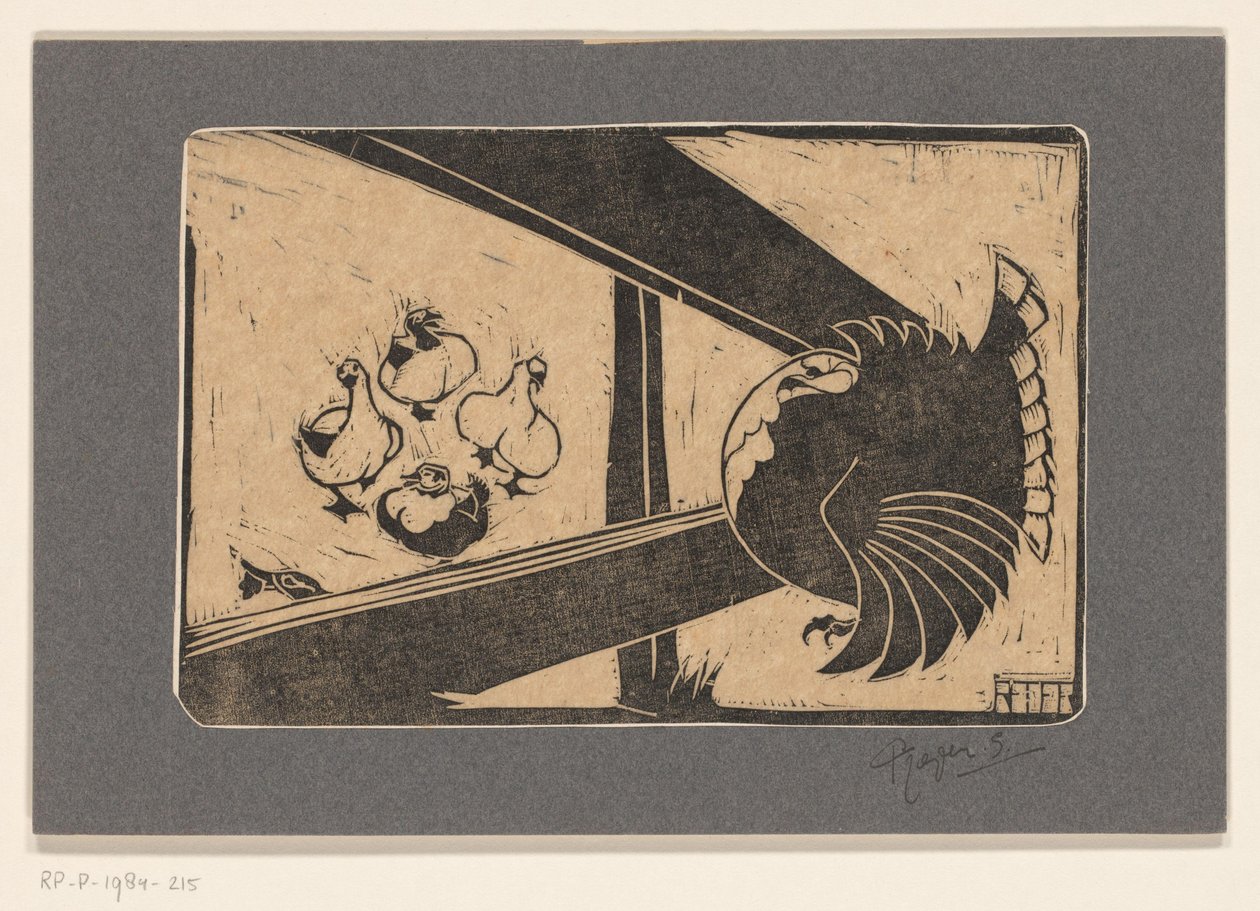 Pavos y patos en la valla de Reijer Stolk (signed by artist)