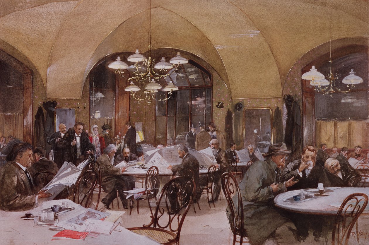 Café Griensteidl, Viena, 1890 de Reinhold Volkel