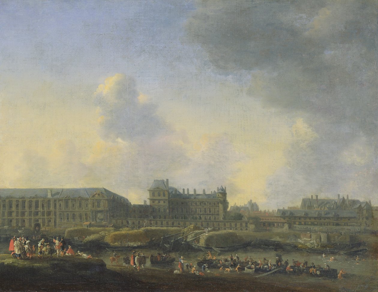 Vista del río Sena, el Louvre y el Palais Bourbon, c.1655 de Reinier Zeeman