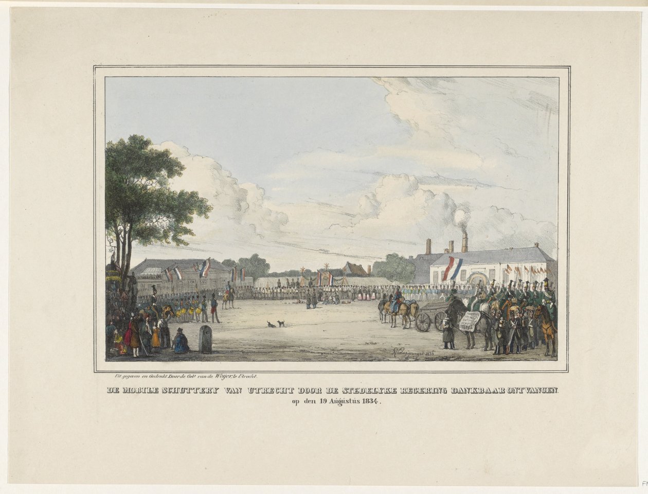 El Cañón Móvil de Utrecht fue recibido con agradecimiento por el Gobierno Municipal. el 19 de agosto de 1834 (título sobre objeto) de Reinier Craeyvanger