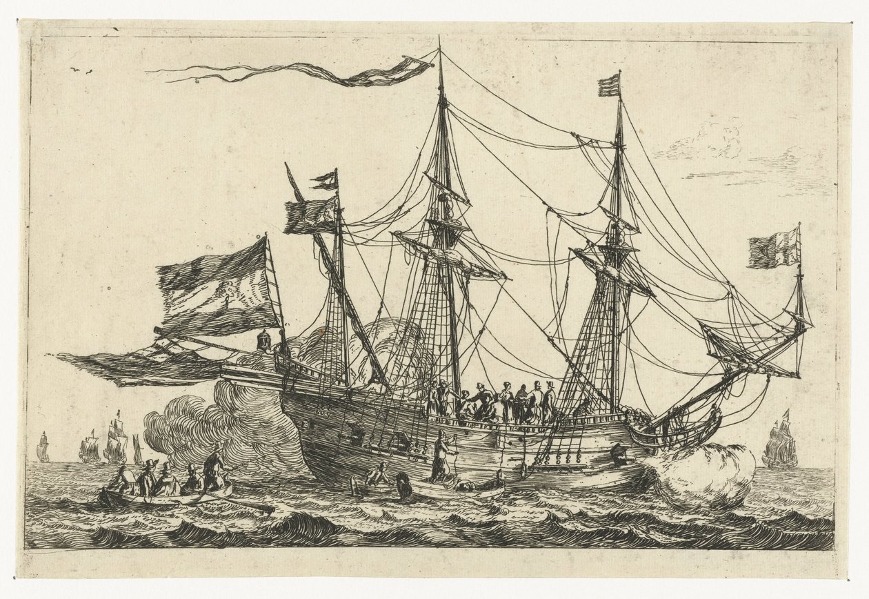Llegada de un barco inglés de Reinier Nooms