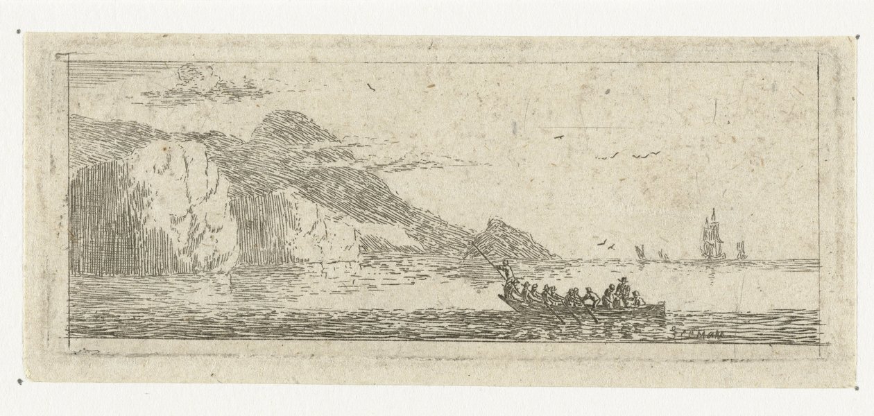 Pequeño paisaje marino con una balandra Pequeños paisajes marinos (título de la serie) de Reinier Nooms