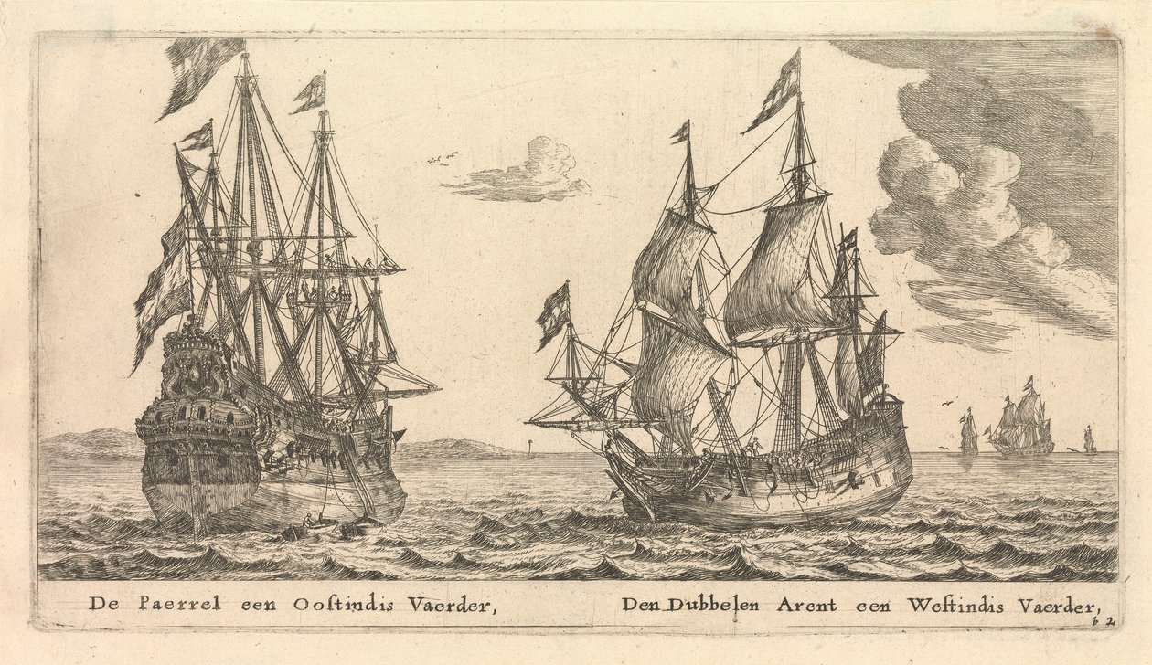 Los buques holandeses "Paerrel" y "Dubbelen Arent de Reinier Nooms
