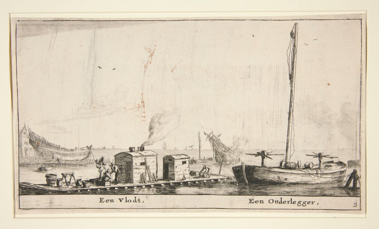 Dos barcos (un Vlodt, una montaña rusa) de Reinier Nooms