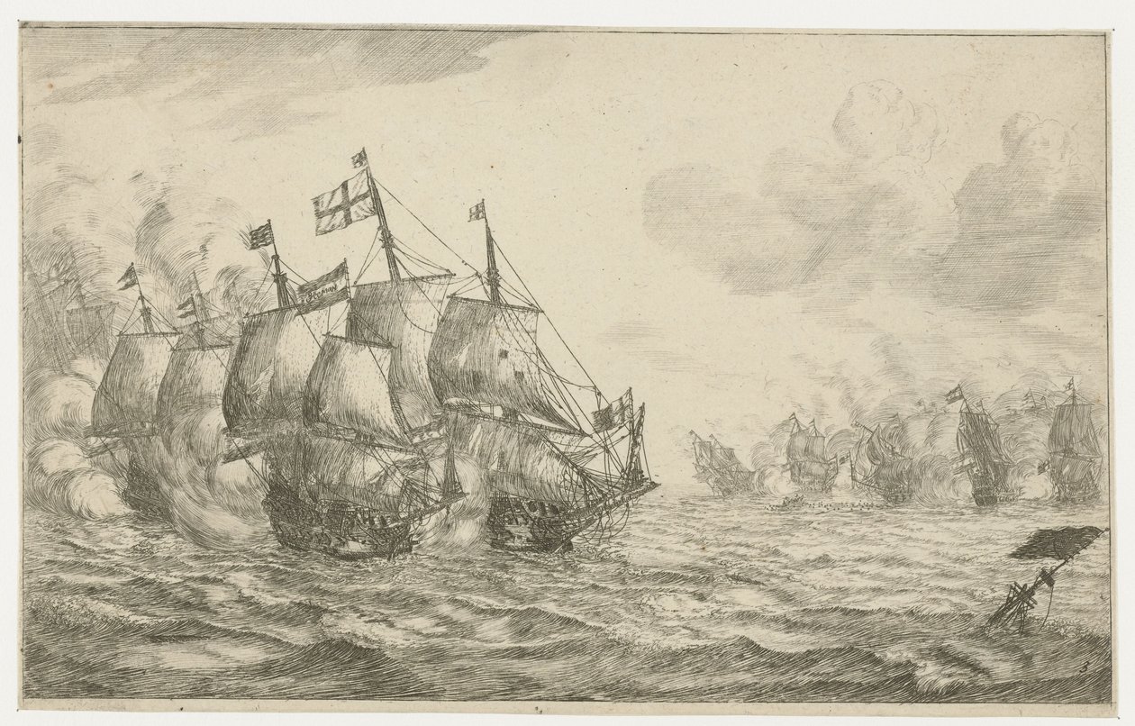 batalla naval New Ship Batalien (título de la serie) de Reinier Nooms