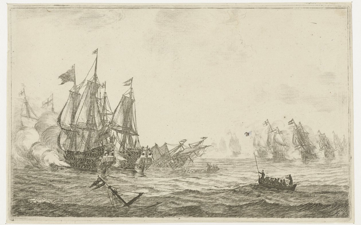 batalla naval New Ship Batalien (título de la serie) de Reinier Nooms