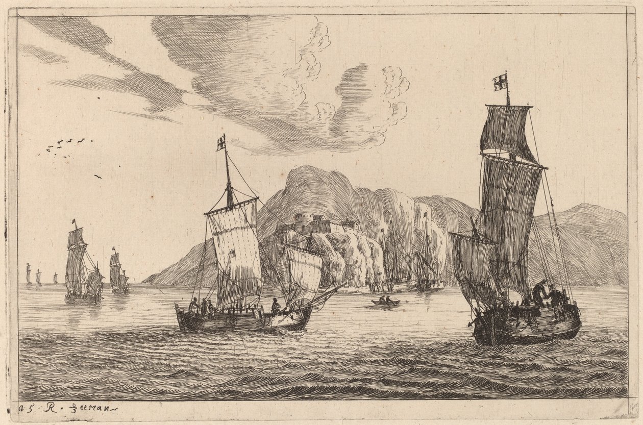 Escena de Puerto con Fondo Montañoso de Reinier Nooms, called Zeeman