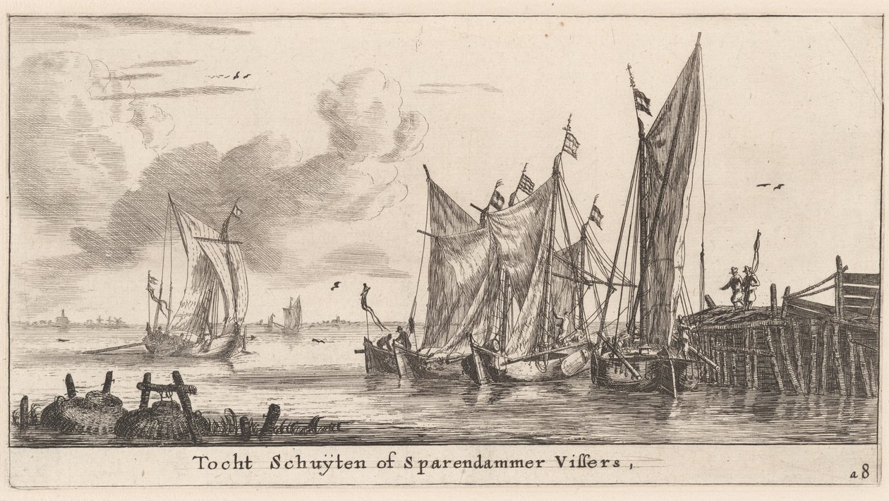"Tocht Schuiten" o Barcos Pesqueros de Spaarndam de Reinier Nooms, called Zeeman