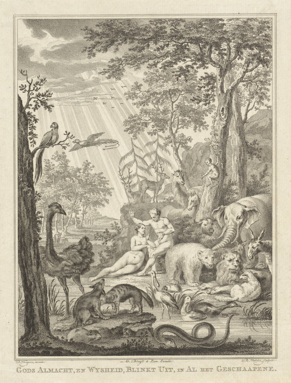 Adán y Eva en el Paraíso de Reinier Vinkeles (I)