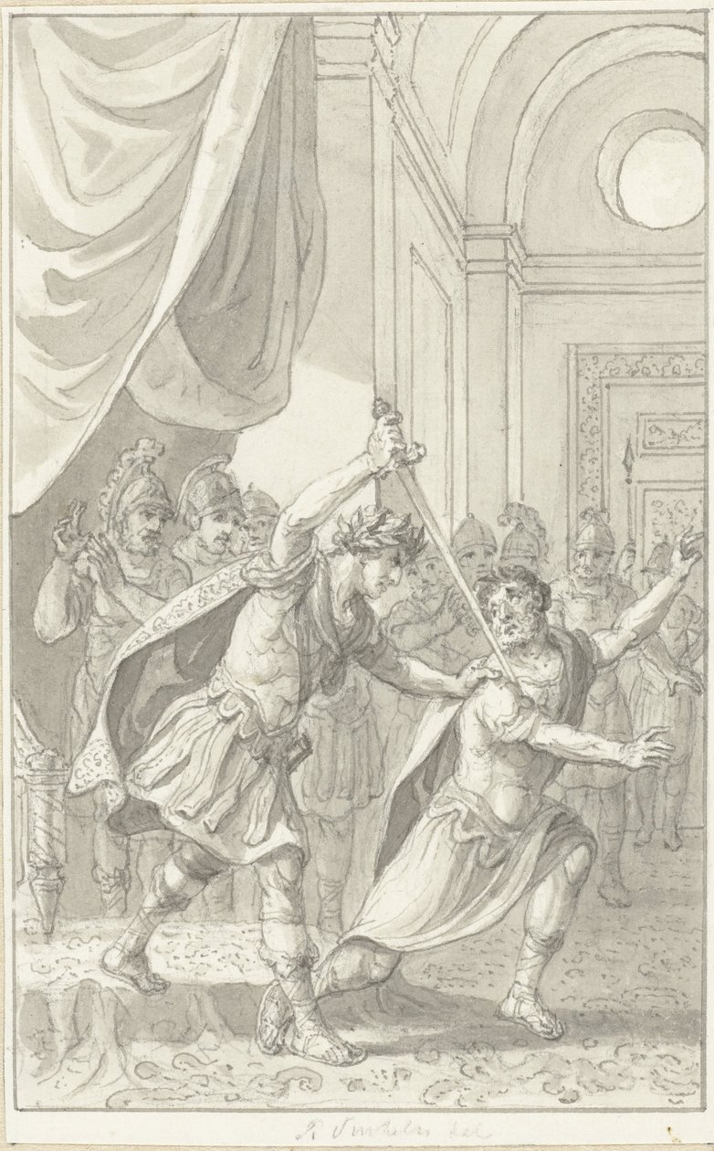 El emperador Diocleciano asesina a Aper de Reinier Vinkeles (I)