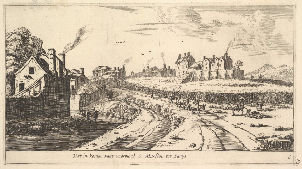 Entrada al Suburbio de Saint Marceau cerca de París de Reinier Zeeman
