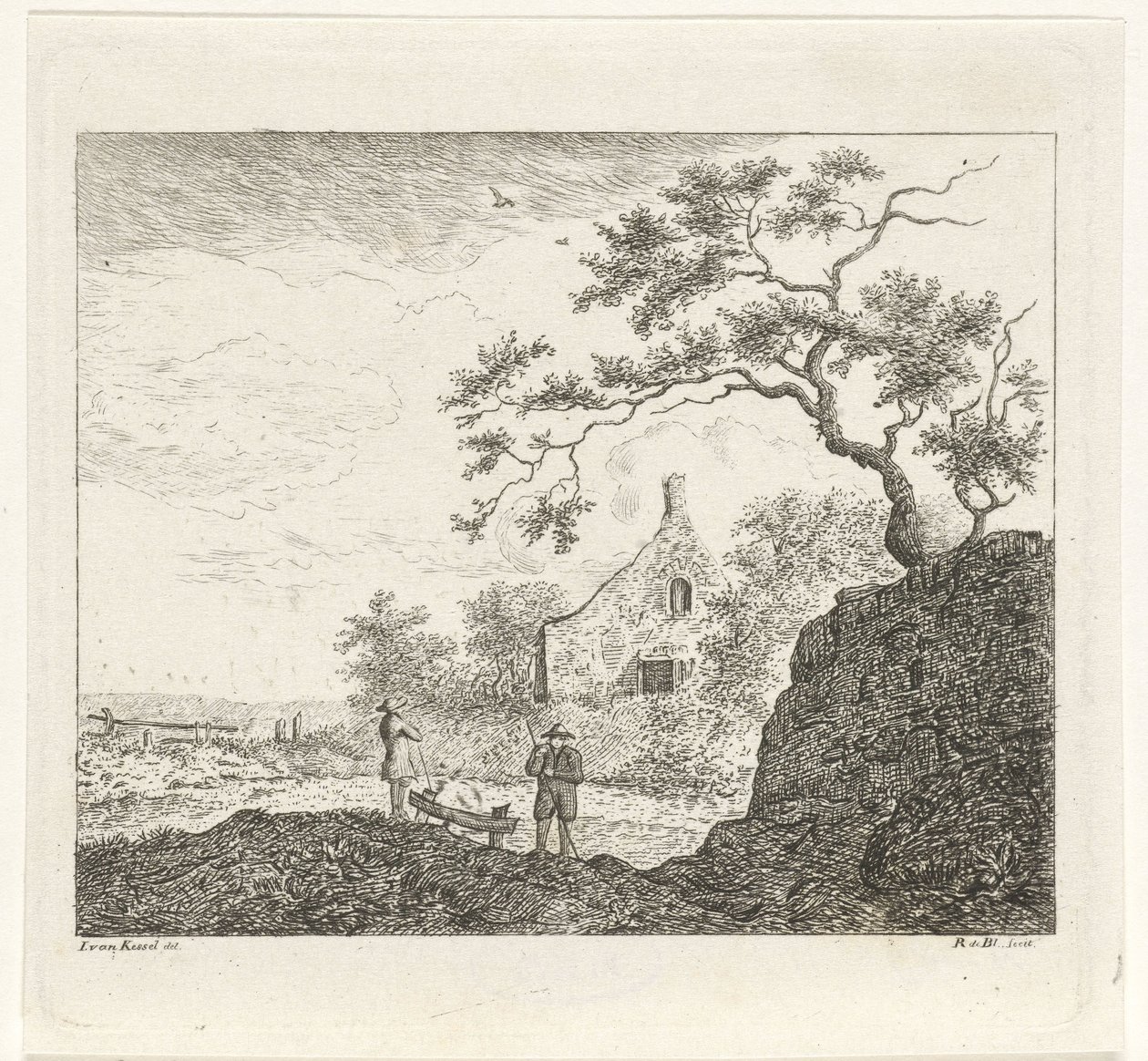 paisaje con figuras de Reinierus Albertus Ludovicus baron van Isendoorn à Blois