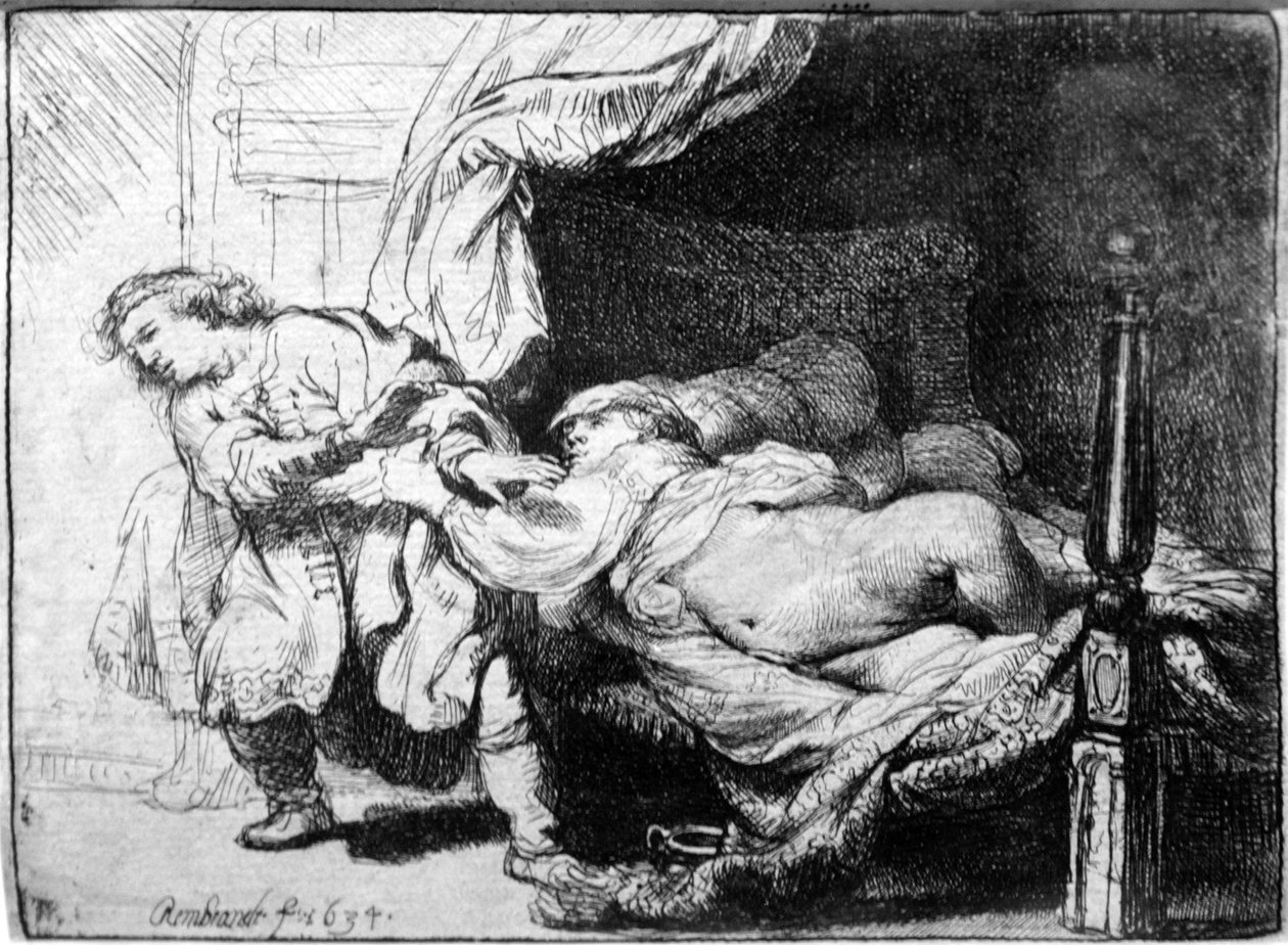 José y la esposa de Potifar de Rembrandt van Rijn