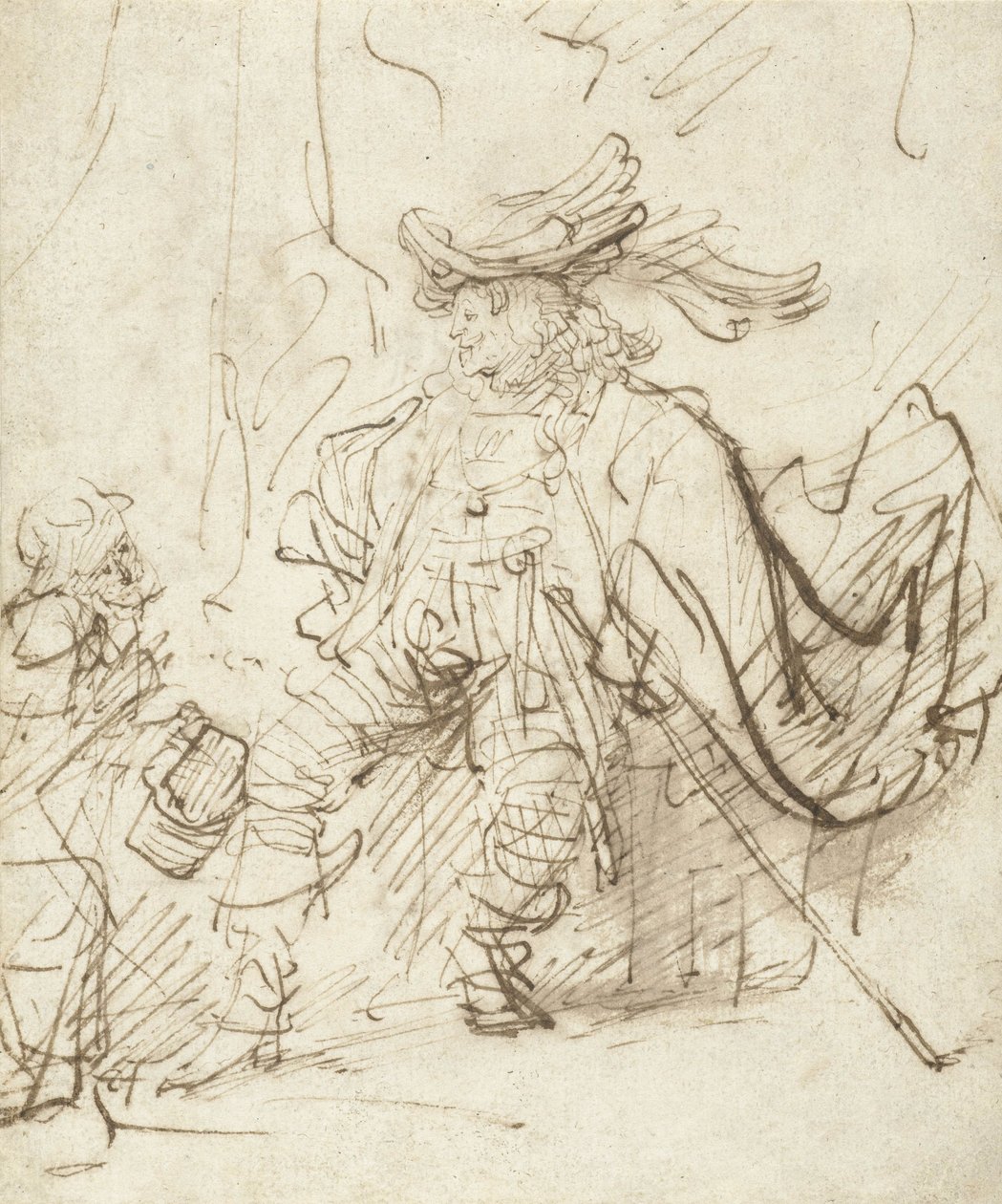Actor sentado en el papel de Capitano, c.1634-36 de Rembrandt van Rijn