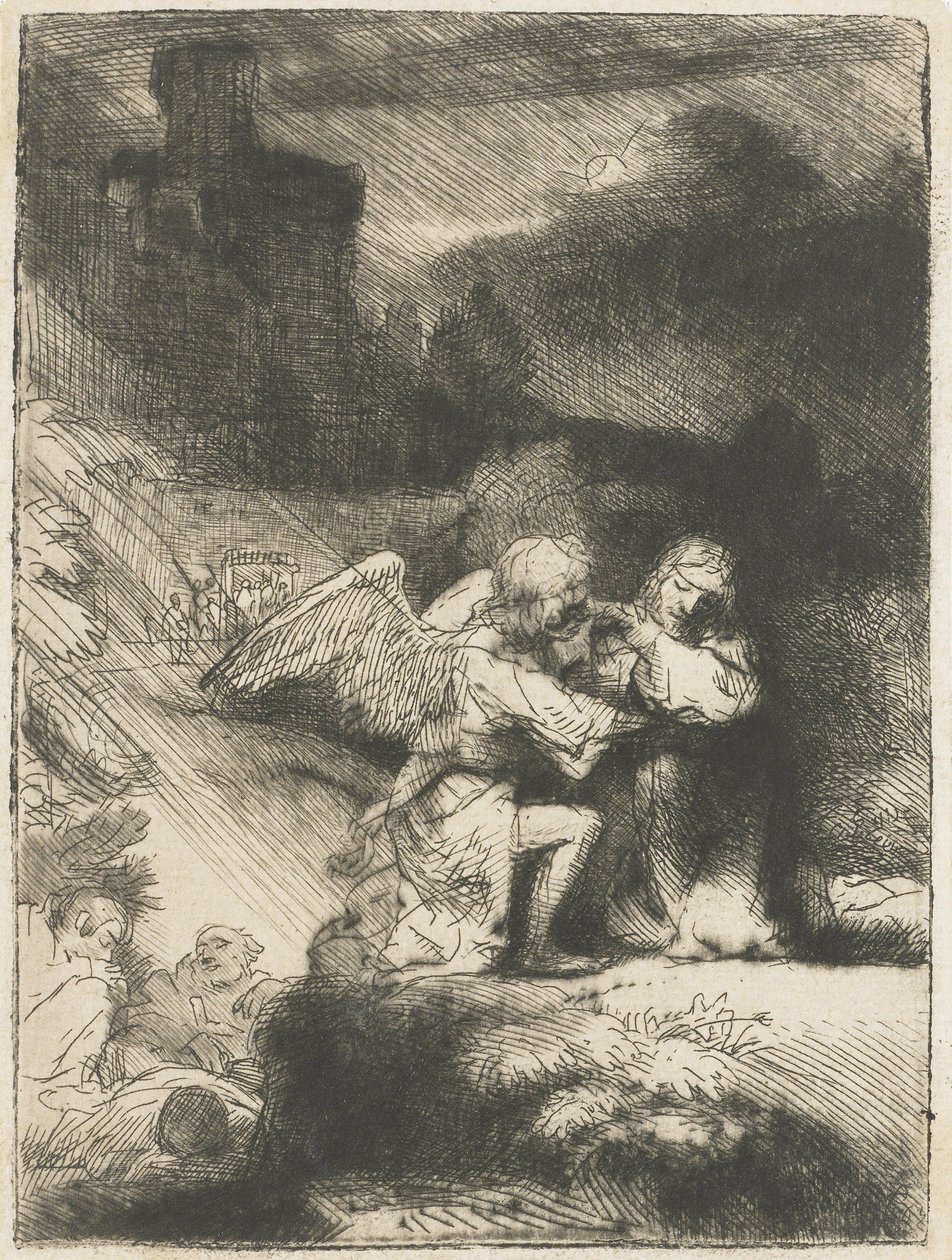 La agonía en el jardín, 1655-59 de Rembrandt van Rijn
