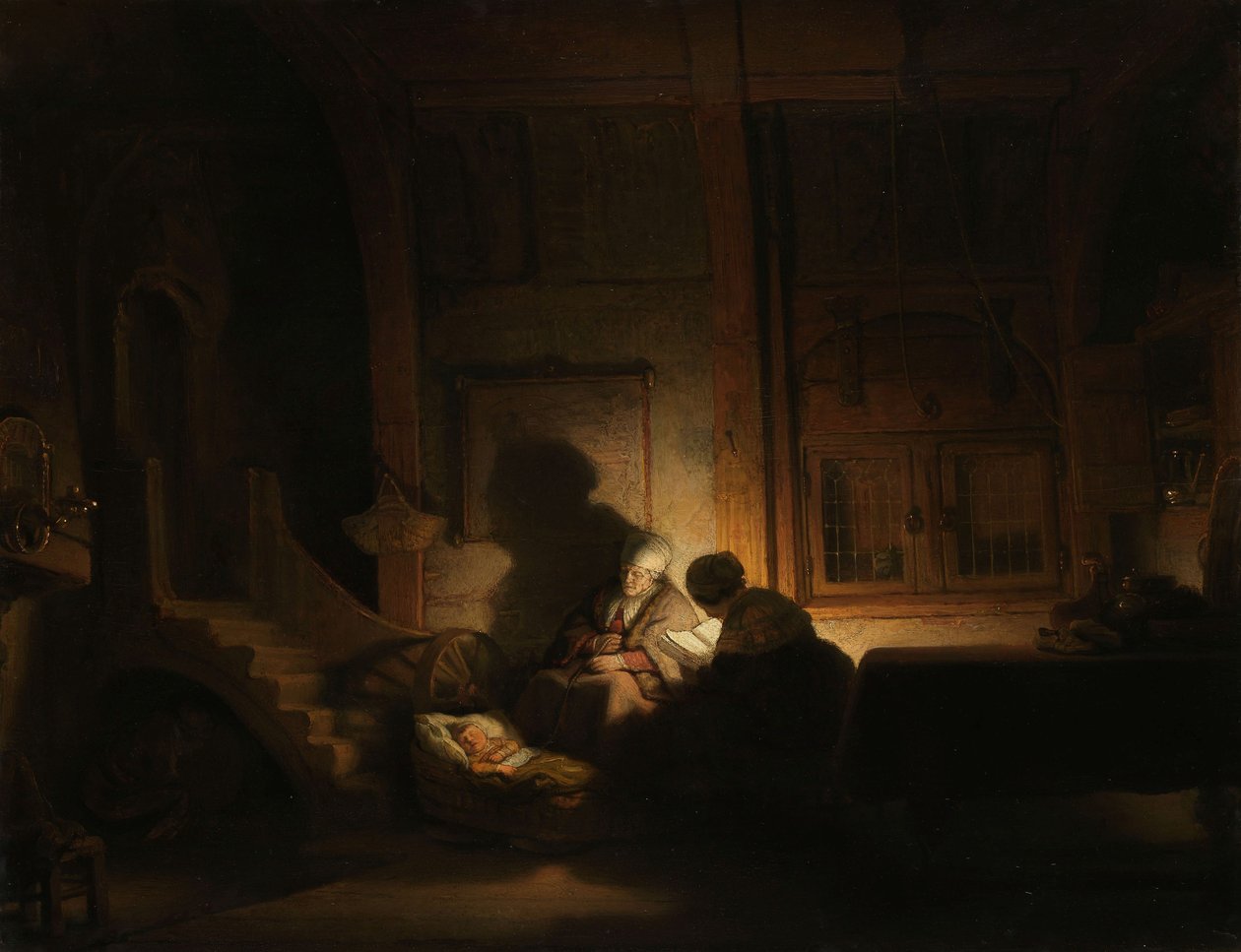 La Sagrada Familia de noche, c.1642-48 de Rembrandt van Rijn
