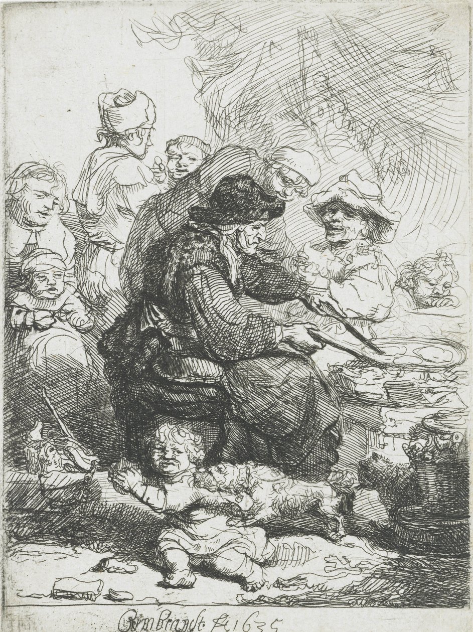 El fabricante de panqueques, 1635 de Rembrandt van Rijn