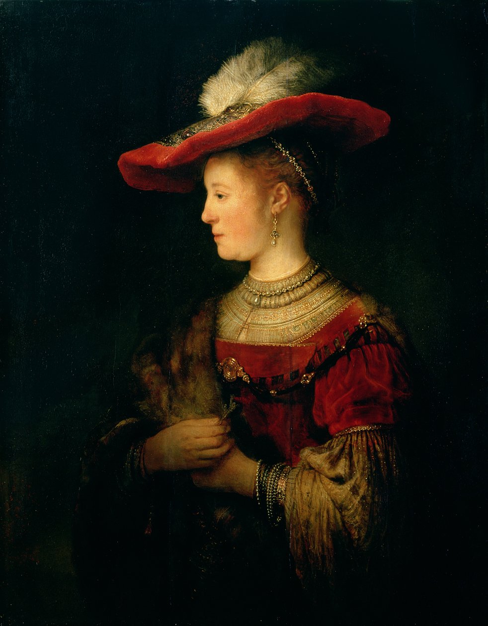 Retrato de Saskia van Uylenburgh (1612-42) de Rembrandt van Rijn