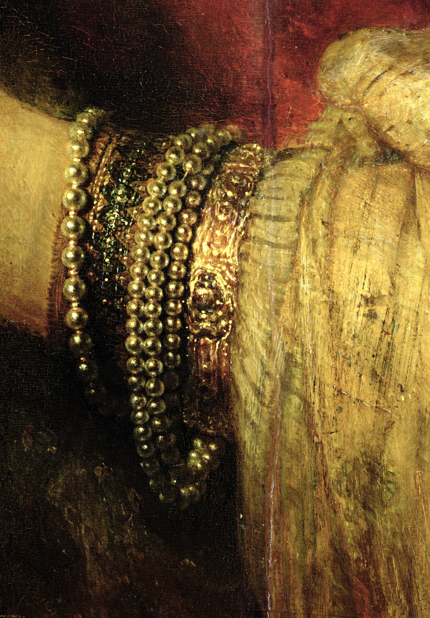 Retrato de Saskia van Uylenburgh (1612-42) con traje rico (detalle) de Rembrandt van Rijn