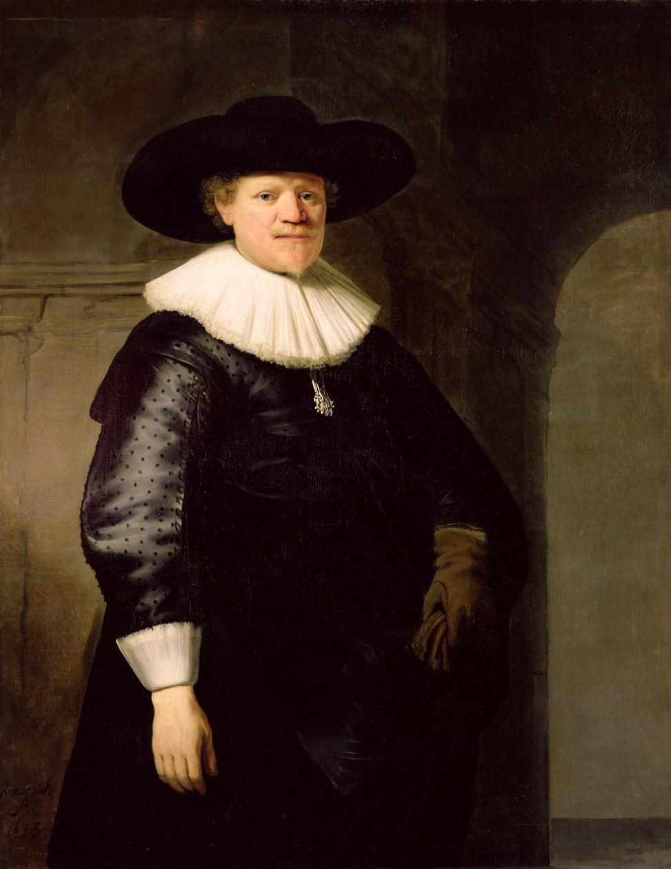 Retrato de un hombre, posiblemente el poeta Jan Harmensz. Krul (1602-1646), 1633 de Rembrandt van Rijn