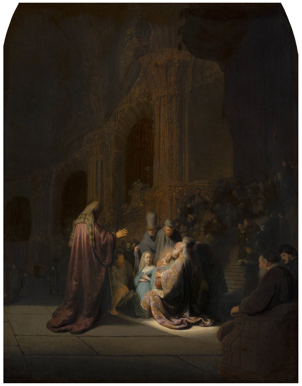 El canto de alabanza de Simeón, 1631 de Rembrandt van Rijn