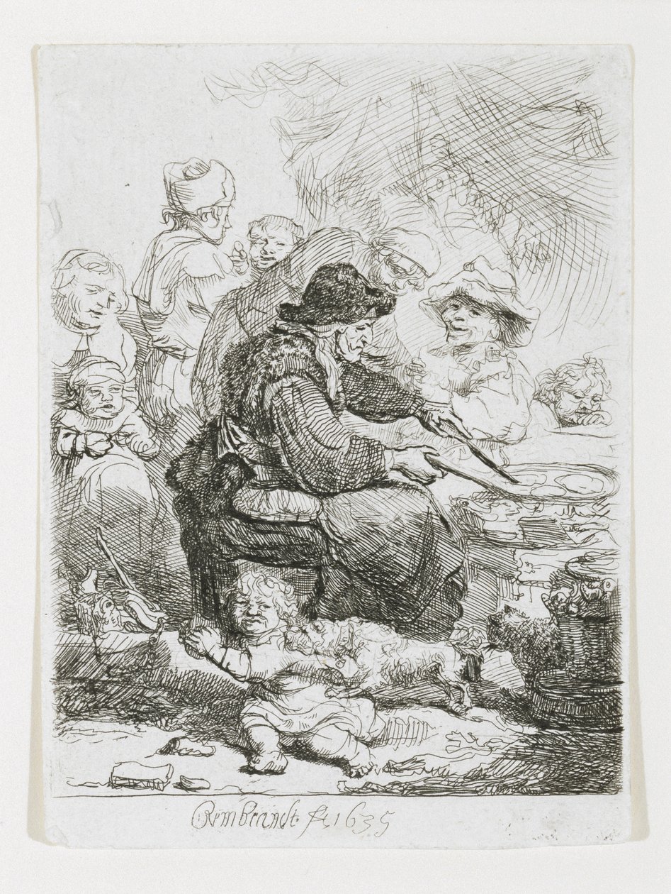 La mujer de los panqueques, 1635 de Rembrandt van Rijn