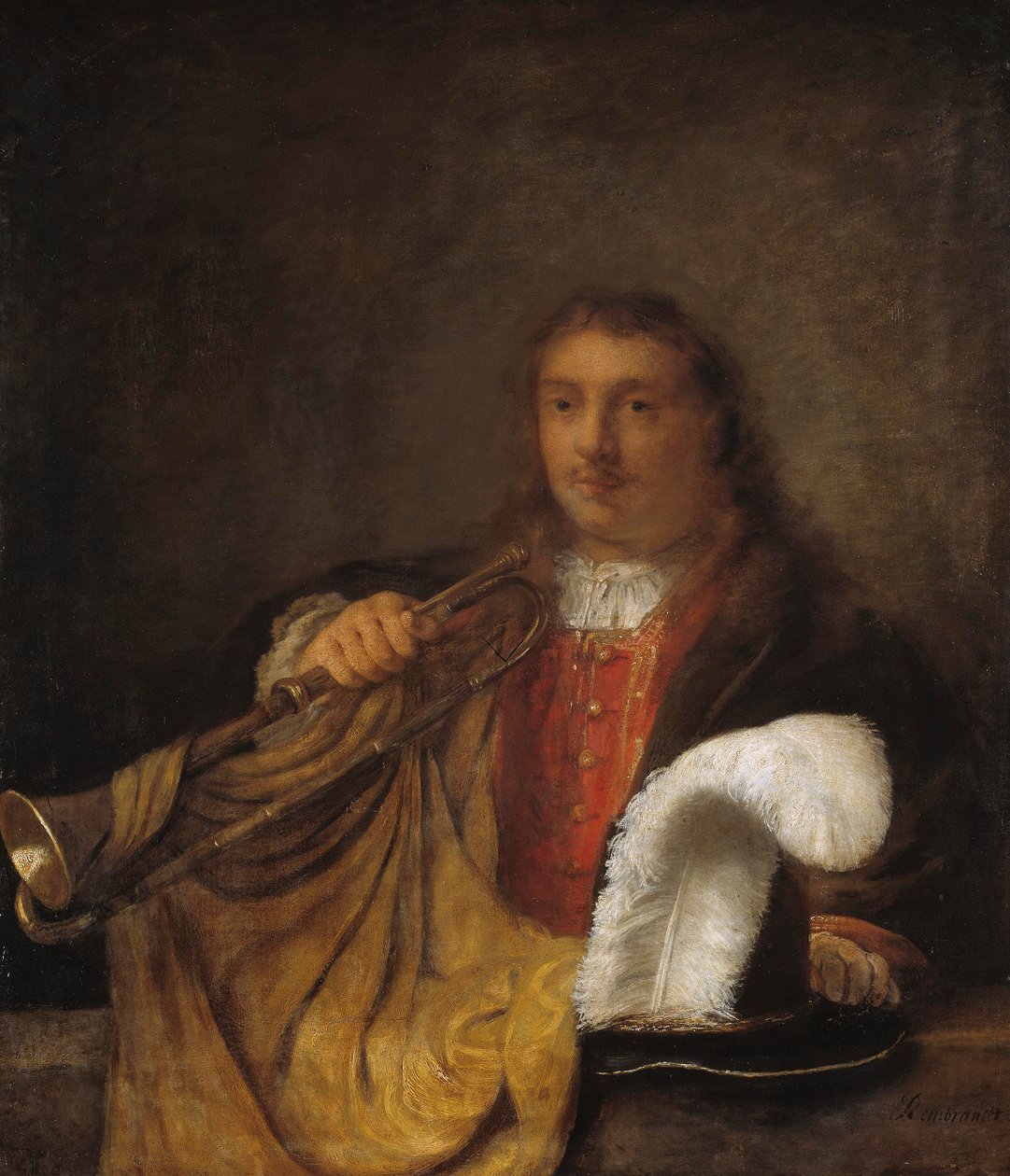 Trompetista de Rembrandt Harmensz. van Rijn style of Rembrandt Harmensz. van Rijn style of