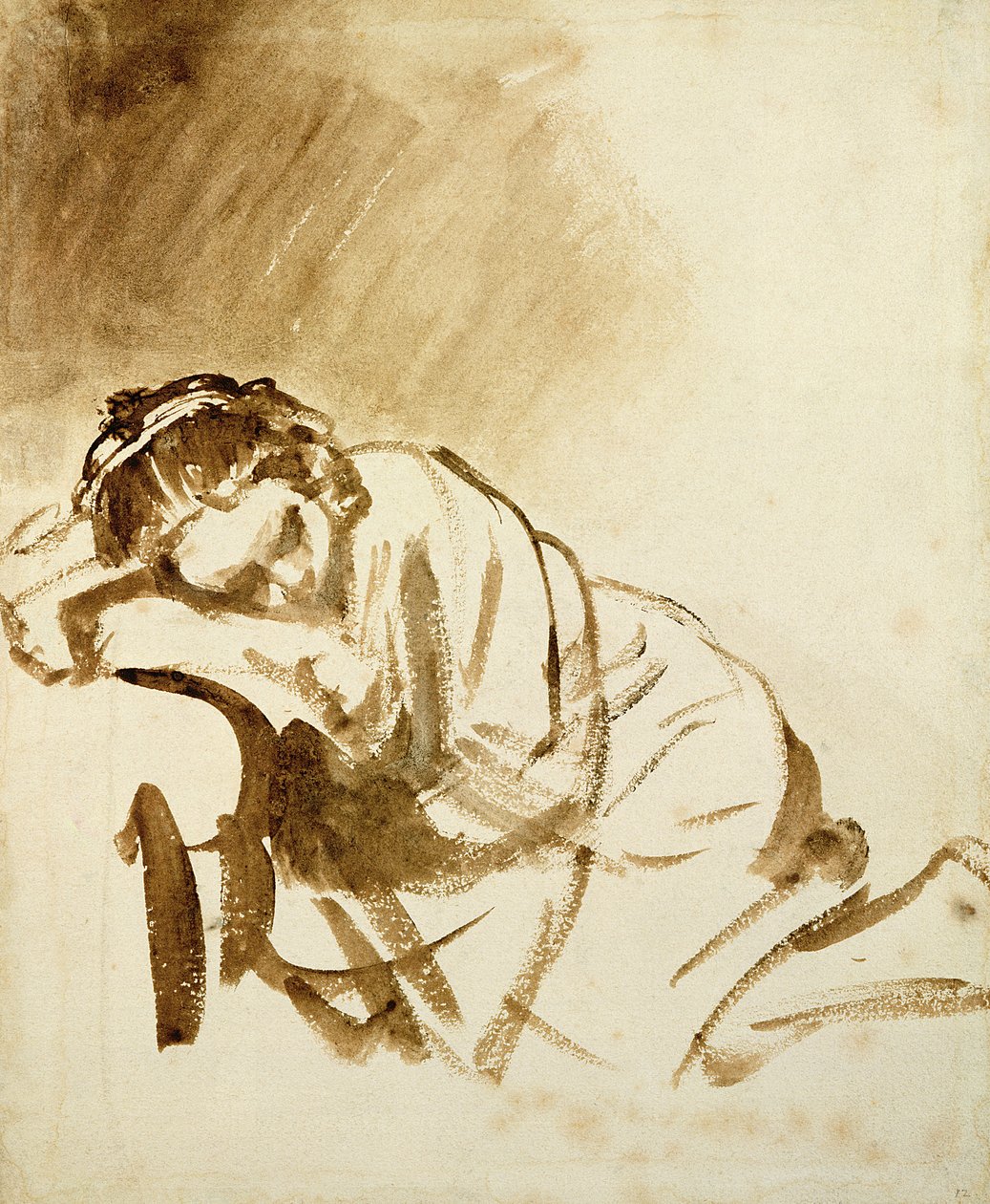Una joven durmiendo (Hendrijke Stoffels) c.1654 de Rembrandt van Rijn