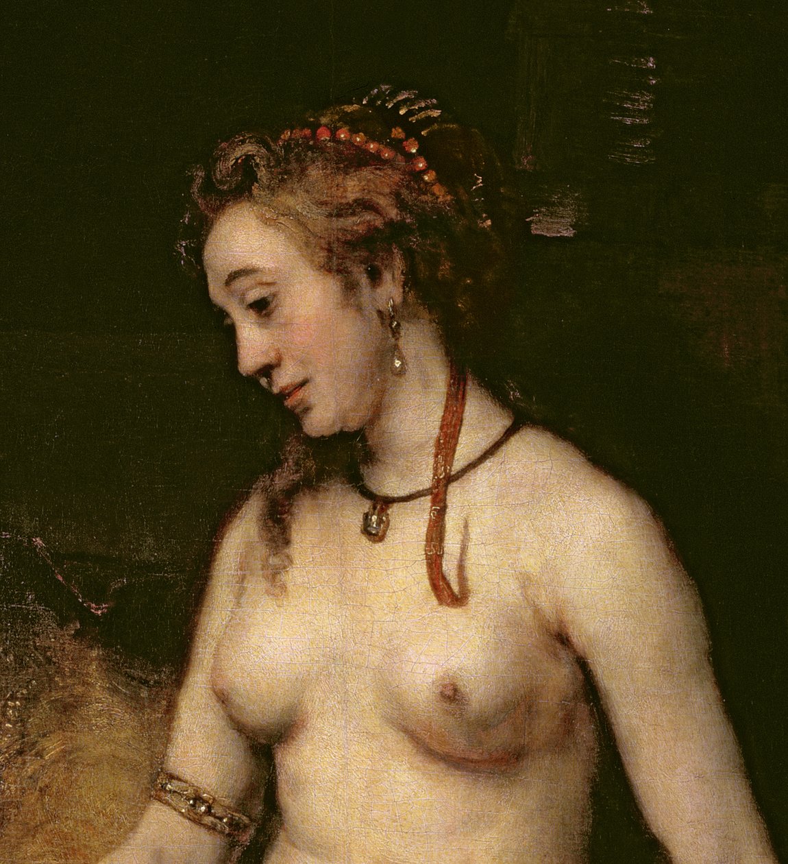 Betsabé bañándose, 1654 (detalle) de Rembrandt van Rijn
