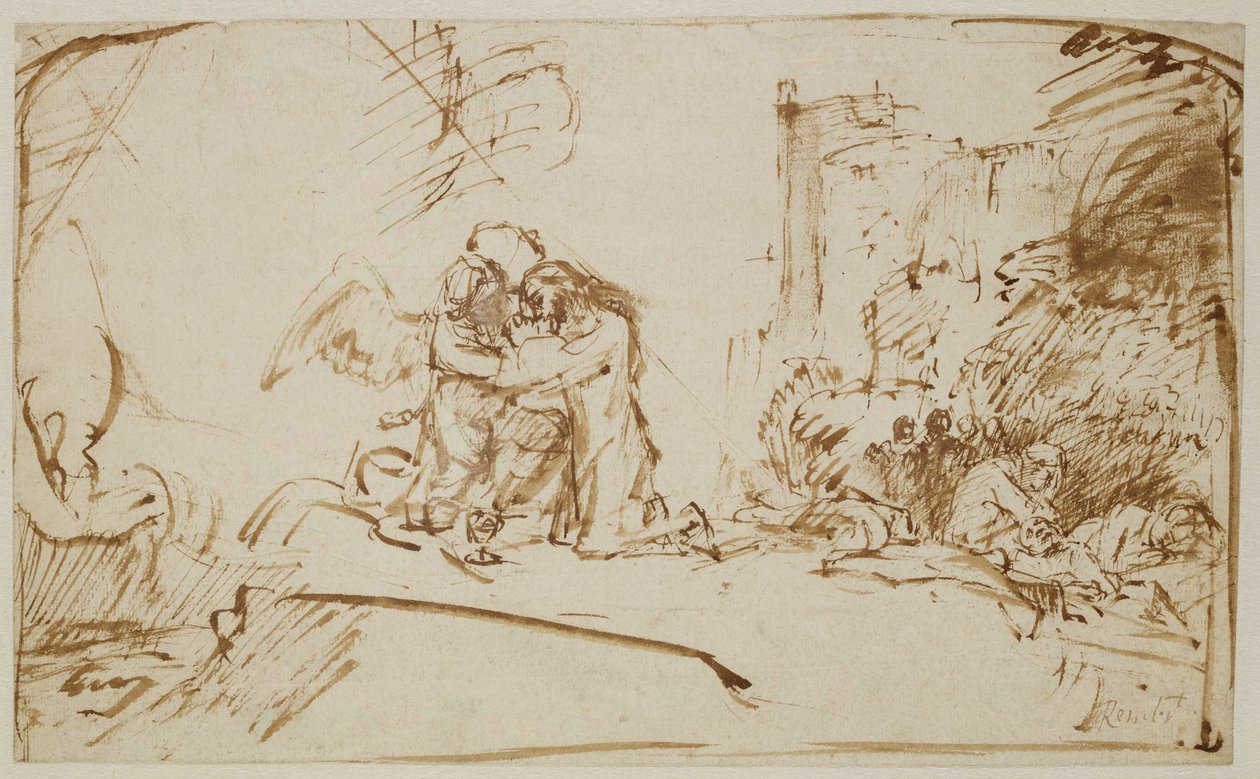 Cristo en el Monte de los Olivos de Rembrandt van Rijn