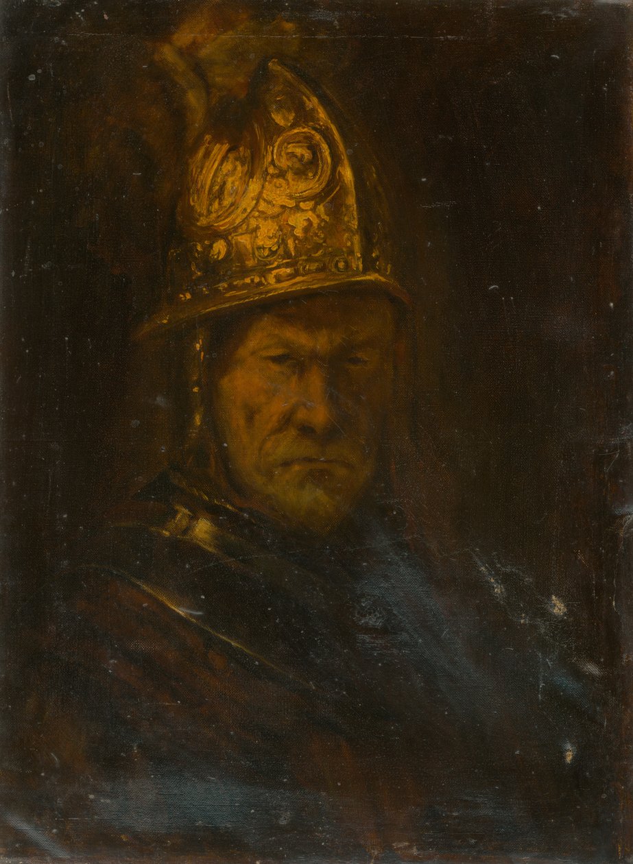 Hombre con un casco dorado de Rembrandt van Rijn