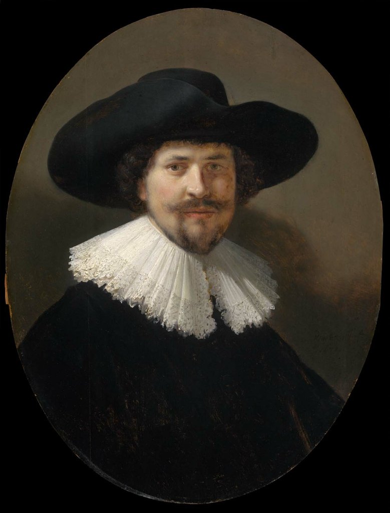 Retrato de un hombre con un sombrero de ala ancha de Rembrandt van Rijn
