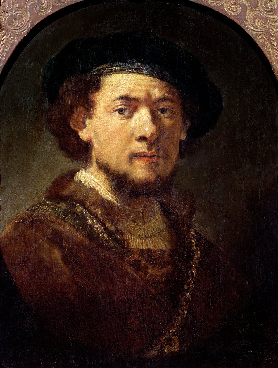 Retrato de un Hombre con una Cadena de Oro o, Autorretrato con Barba, 1634-36 de Rembrandt van Rijn