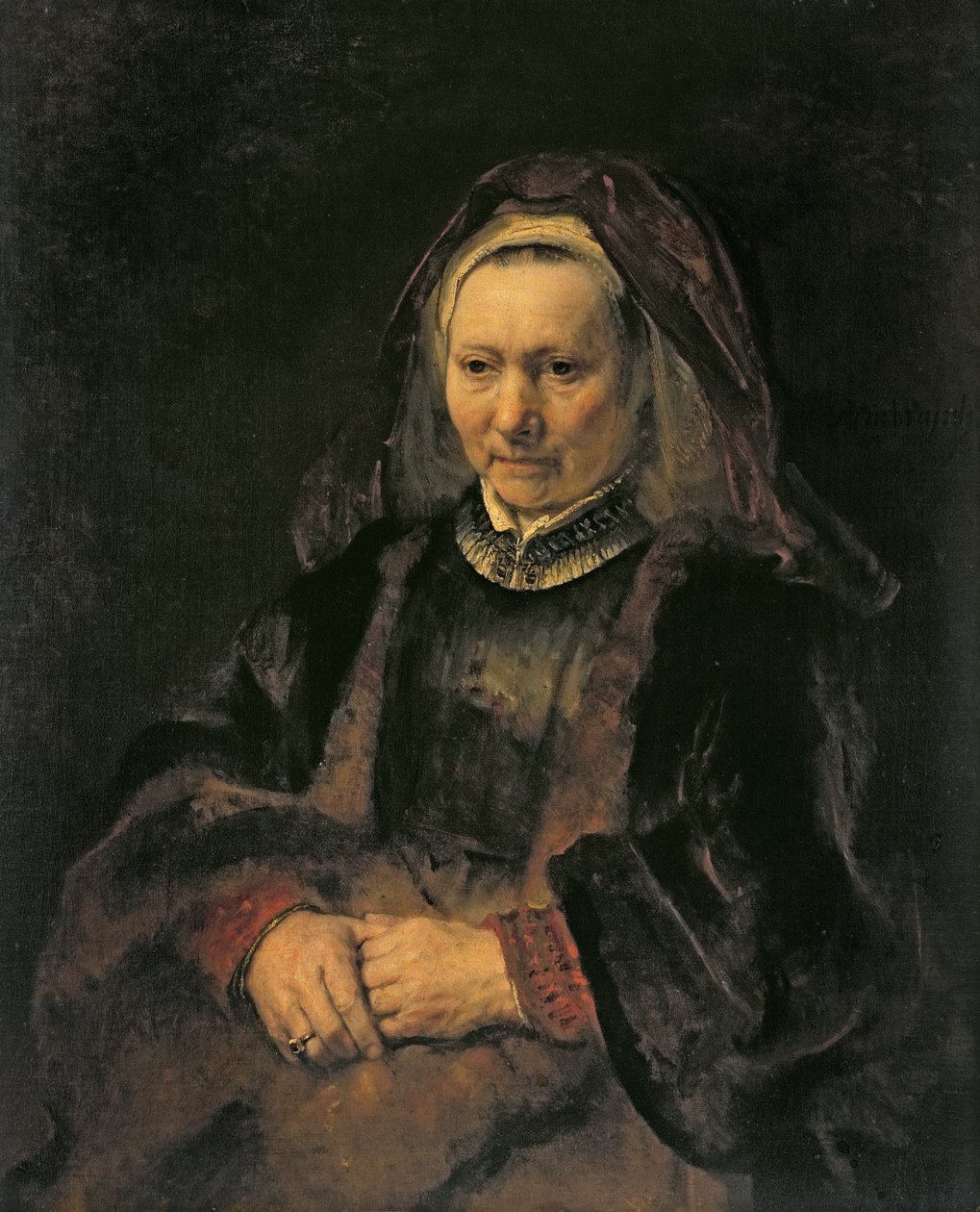 Retrato de una mujer mayor, c. 1650 de Rembrandt van Rijn