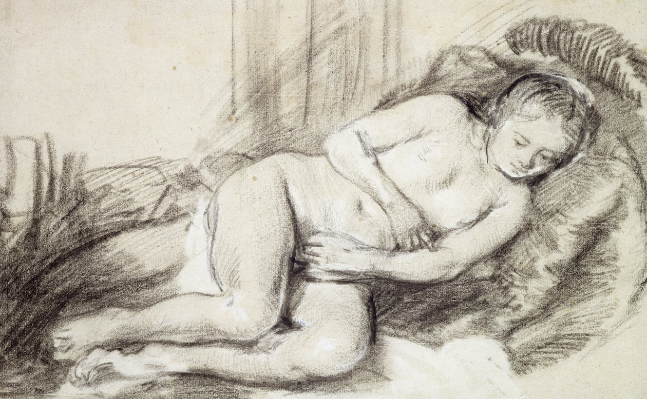 Desnudo Femenino Reclinado de Rembrandt van Rijn