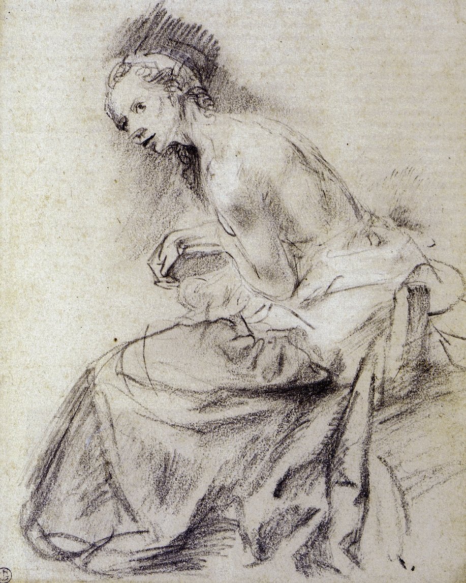 Mujer desnuda sentada de Rembrandt van Rijn