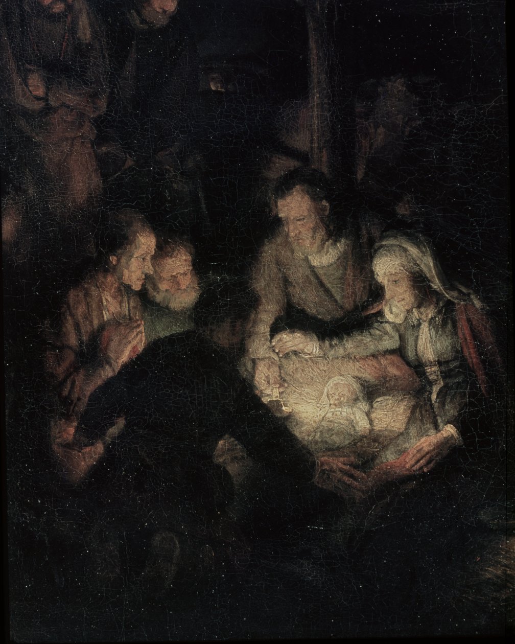 La adoración de los pastores, detalle, 1646 (detalle) de Rembrandt van Rijn